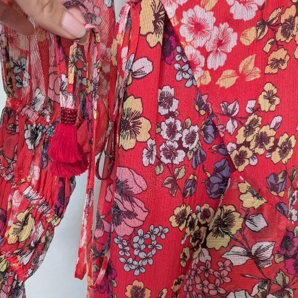 Alexis Solace Dress Eden Floral Red XS